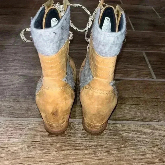 Sorel Lexie Wedge women’s  Boots Leather Camel Brown Waterproof - Picture 3 of 5